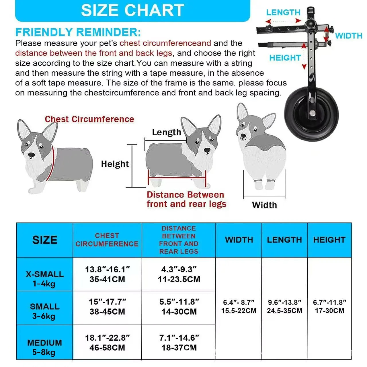 Adjustable Pet Wheelchair โ Mobility Aid for Disabled Cats & Dogs