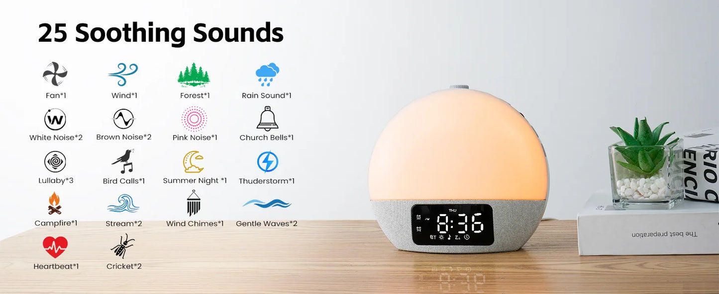 Sunrise Wake-Up Light – Bluetooth & White Noise