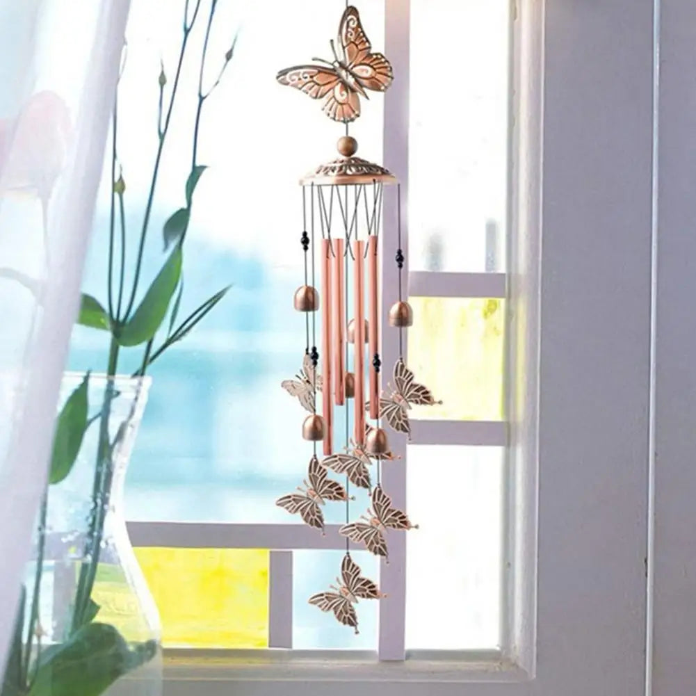 Butterfly Angel Wind Chime – Outdoor Tube Pendant, Crisp Sound